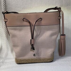 Ralph Lauren Pink and Tan Shoulder Bag
